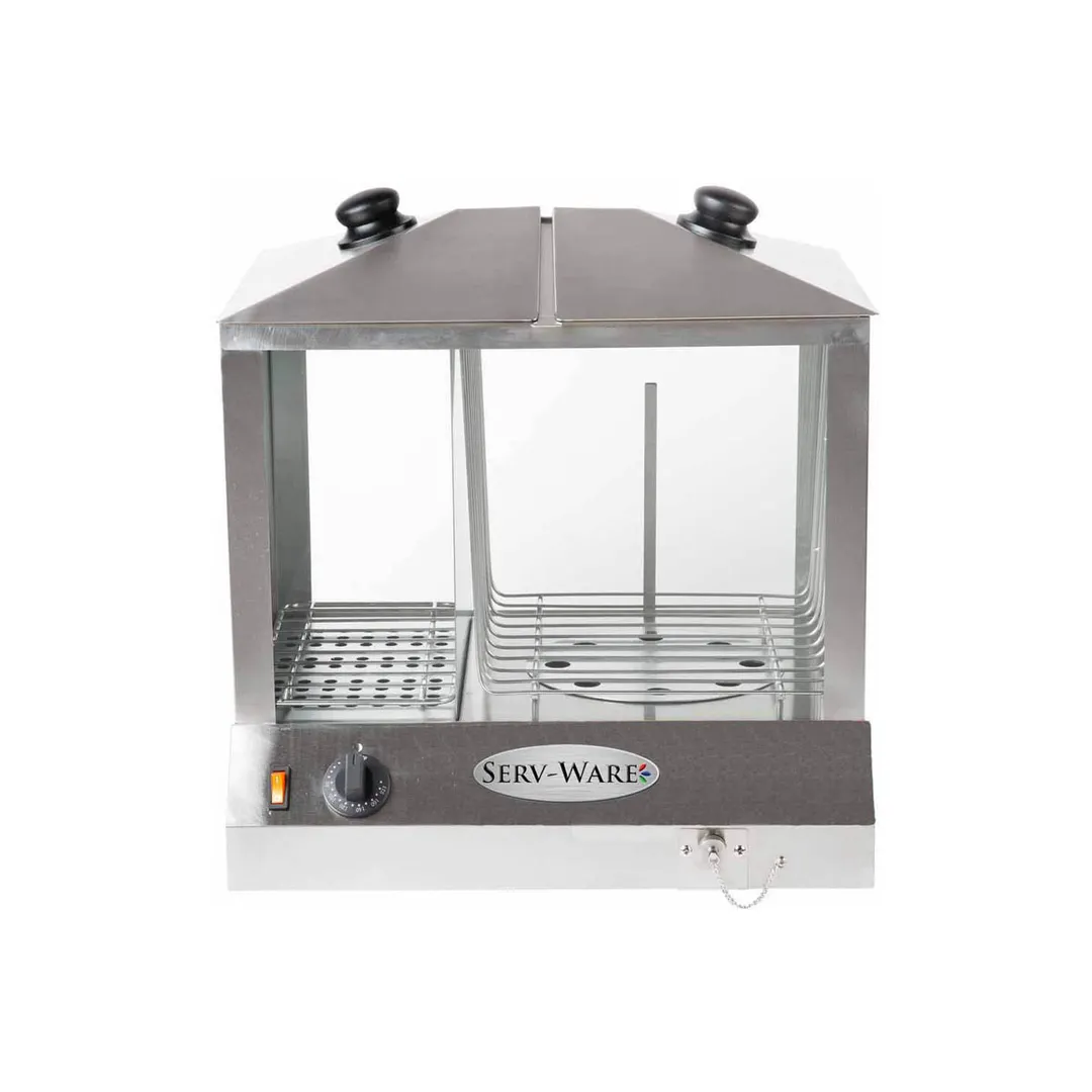 Serv-Ware EHS-02  Countertop Hot Dog Steamer, 200 Hot Dogs and 60 Buns