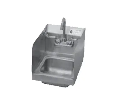 Serv-Ware HS10S-CWP 12" Wall Mounted Hand Sink with Wrist Faucet - 18 gauge / 3 Splashes