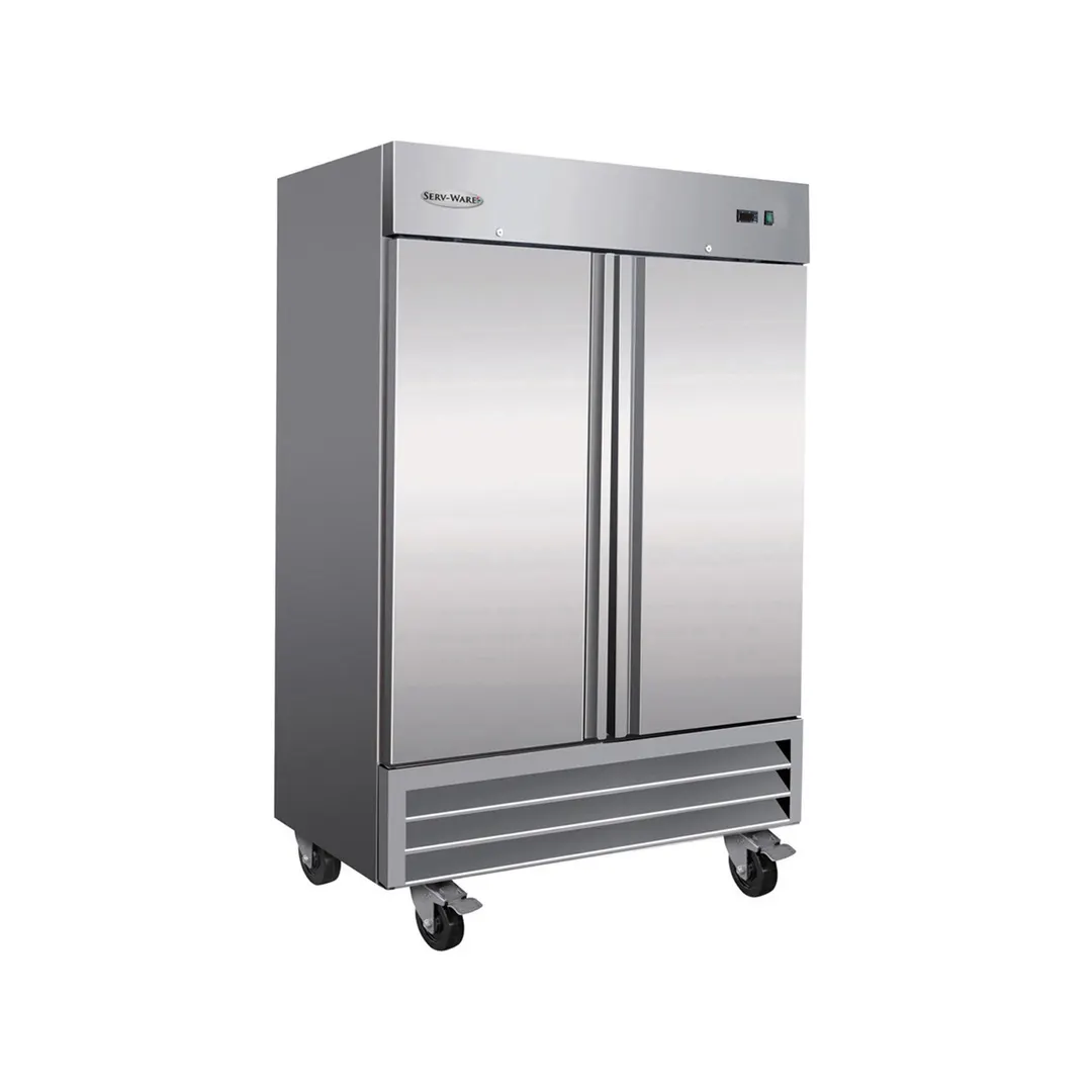 Serv-Ware RF2-35-HC 39.5" 2-Solid Door Reach-In Freezer, Bottom Mounted, 35 cu. ft., Stainless Steel