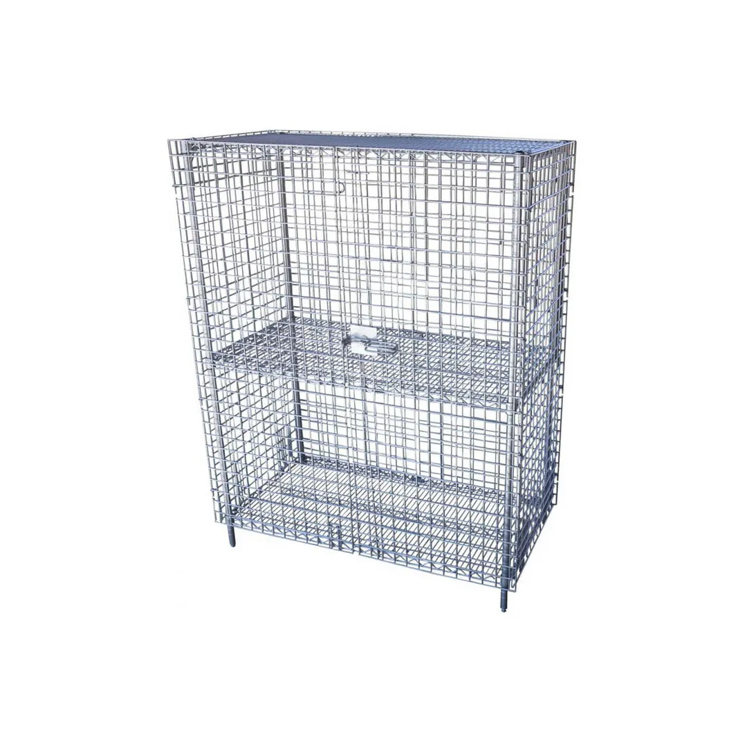 Serv-Ware SC48SL-CWP Stationary Chrome Wire Security Unit, 48" x 25-5/8" x 69-3/8"