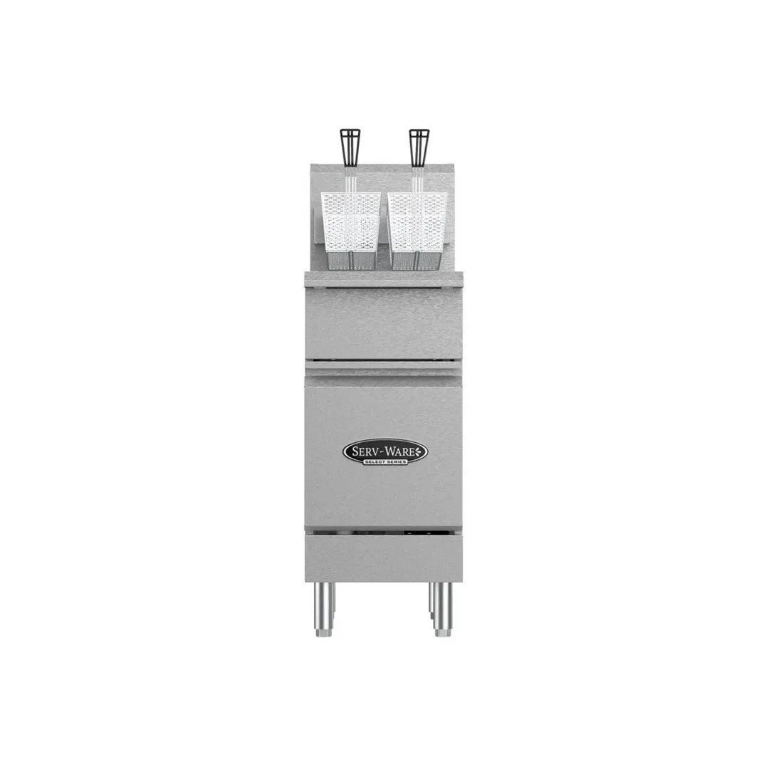 Serv-Ware SS-SGF-50L Floor Model LP Gas Full Pot Fryer, 50 lbs, 120.000 BTU