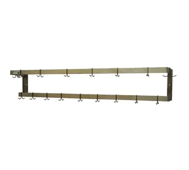 Serv-Ware SW-24-CWP Stainless Steel Wall-Mounted Pot Rack w/ (4) Double Prong Hooks 