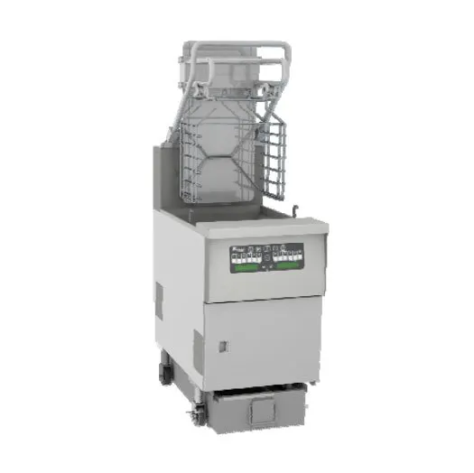 Pitco SFSGLVRF 21" Full Pot Floor Model Gas Fryer w/ 76 lbs Capacity, Built-In Filter, Basket Lift, 125.000 BTU
