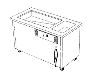 Delfield SHC-60-NU 60" Hot/Cold Serving Counter, (1) Hot & (1) Ice-Cooled Well