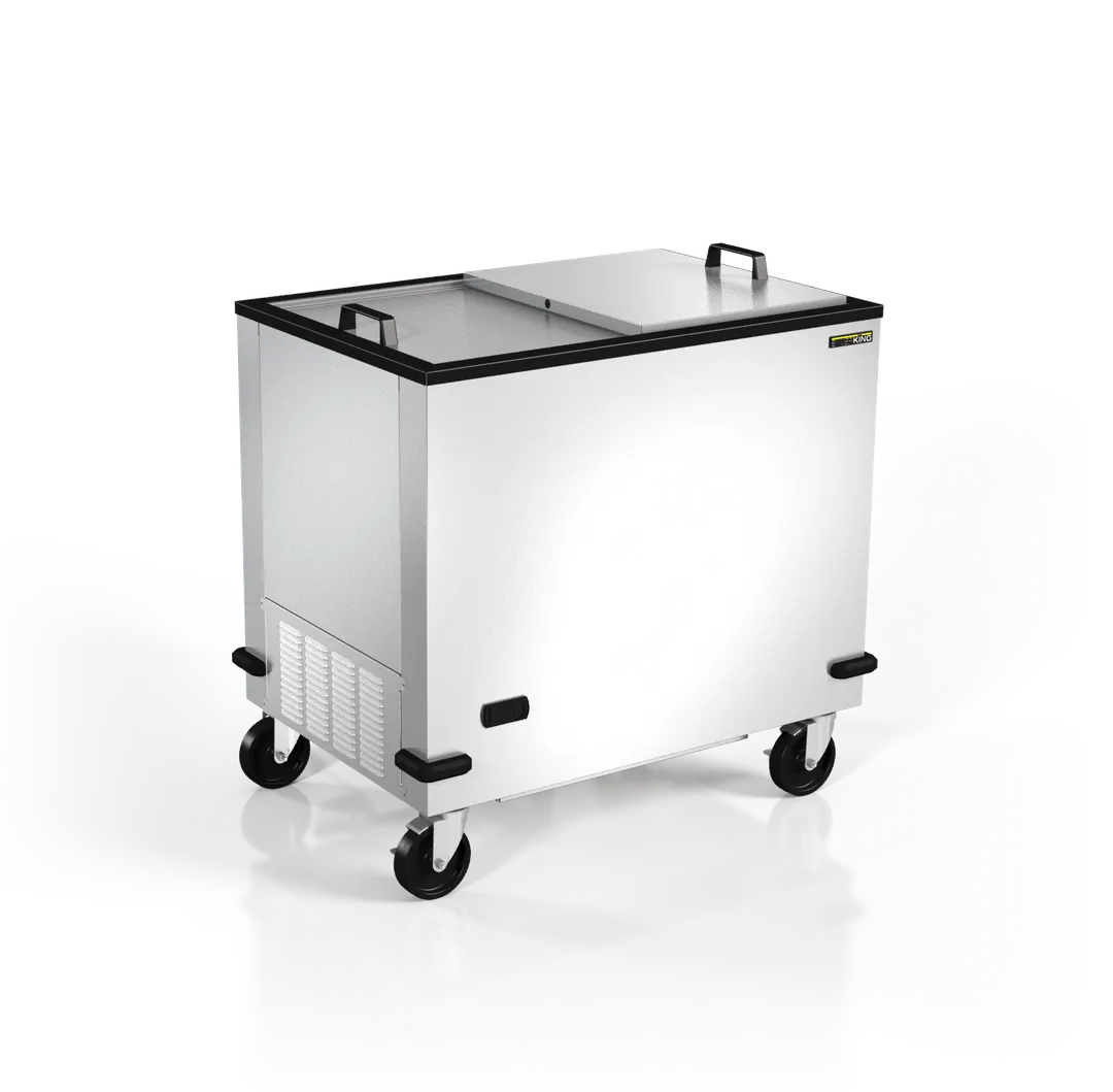 Silver King SKFMW34-ELUS1 36" Mobile Solid Chest Freezer/Meat Well, 3.93 cu. ft.