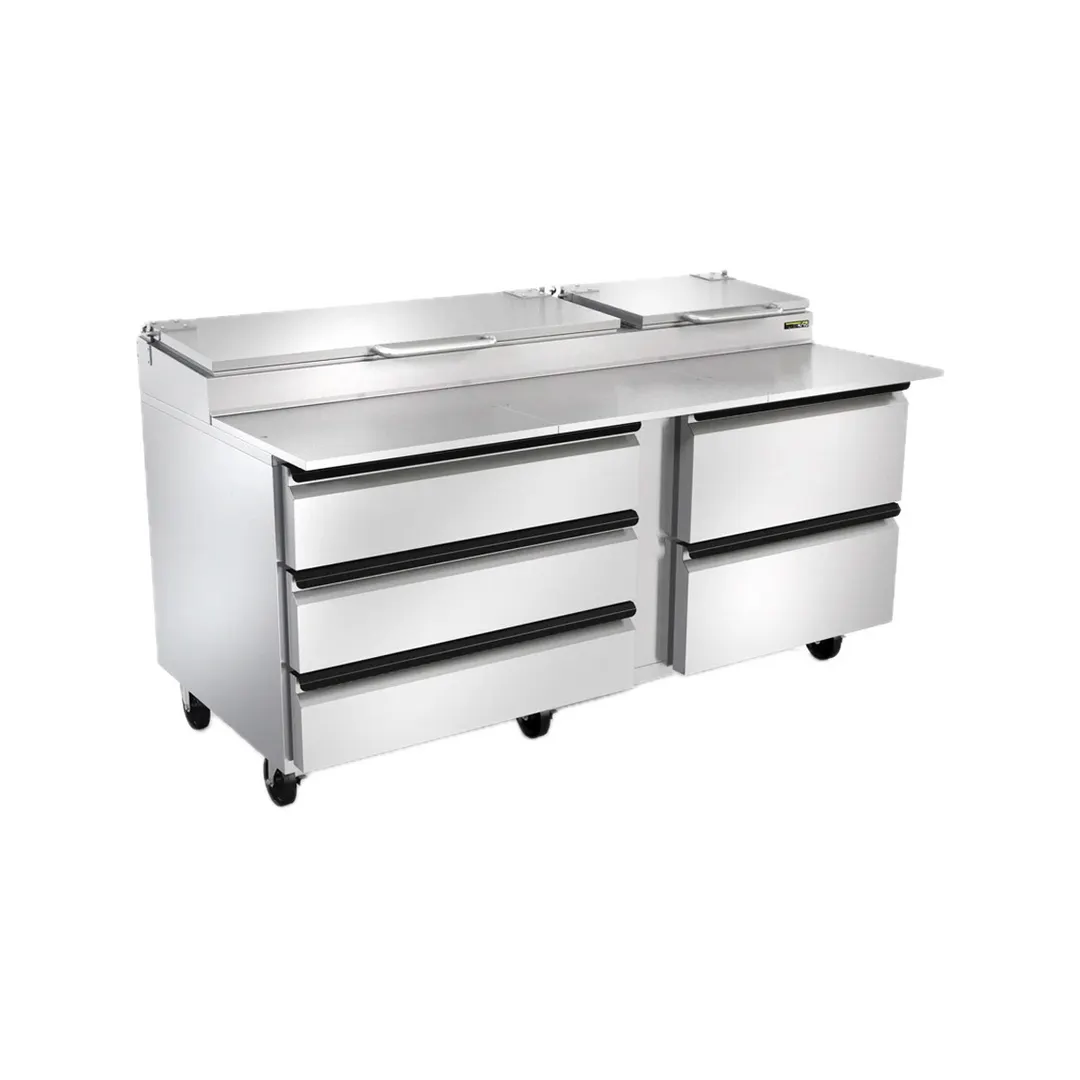 Silver King SKPZ72-EDUS2 72" 5 Drawers Refrigerated Pizza Prep Table, (9) 1/3 Pans