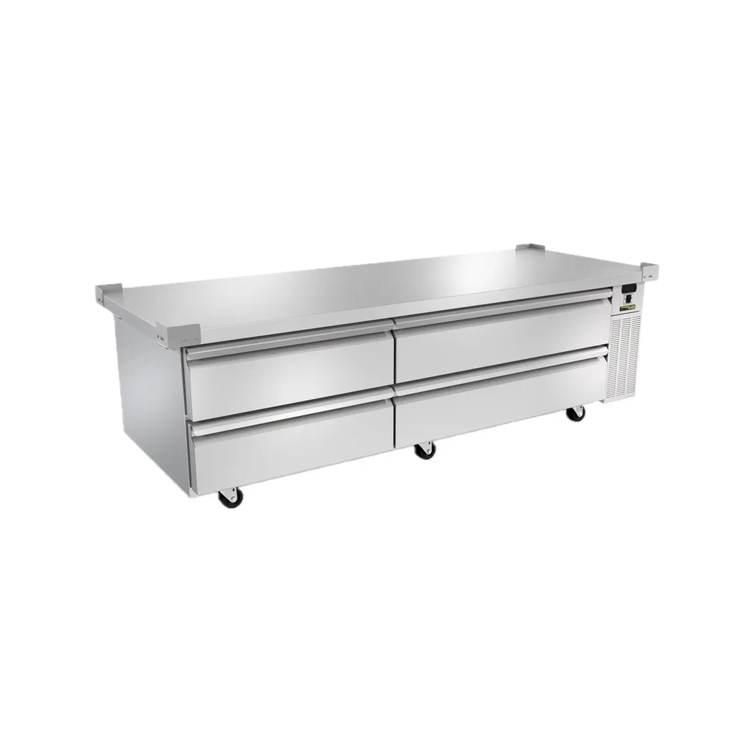Silver King SKRCB84H-EDUS4 84" 4 Drawers Freezer Chef Base, Flat Top with Corner Brackets