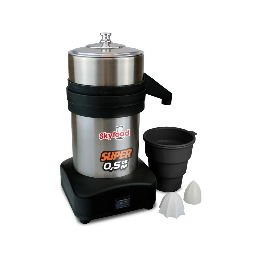 Skyfood ESBS Super, Heavy Duty Manual Feed Citrus/ Orange Juicer, 1/2 hp - 34 oz /  110v