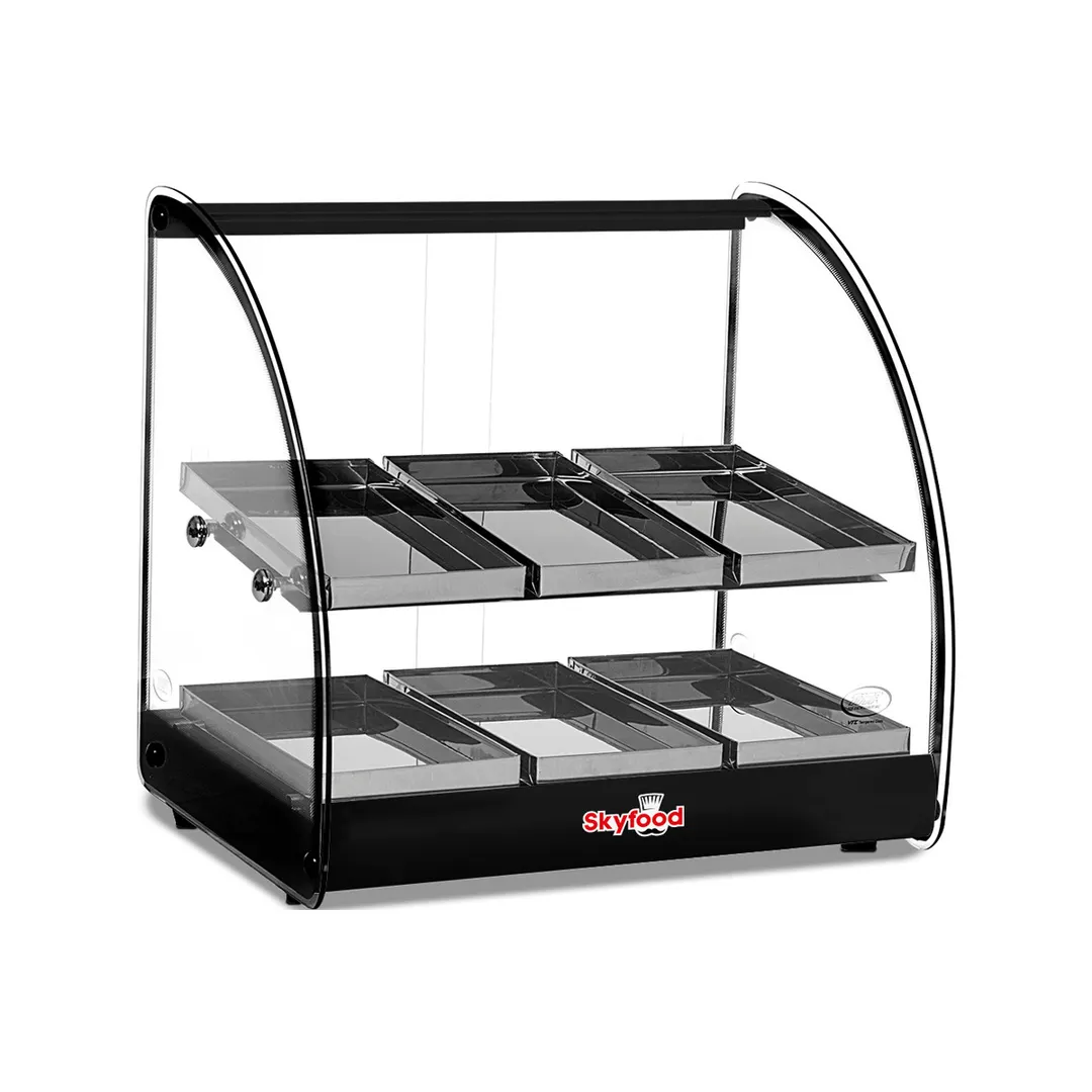 Skyfood FWD2-18BL 18" Black Color Food Warmer Display Case with Double Shelf