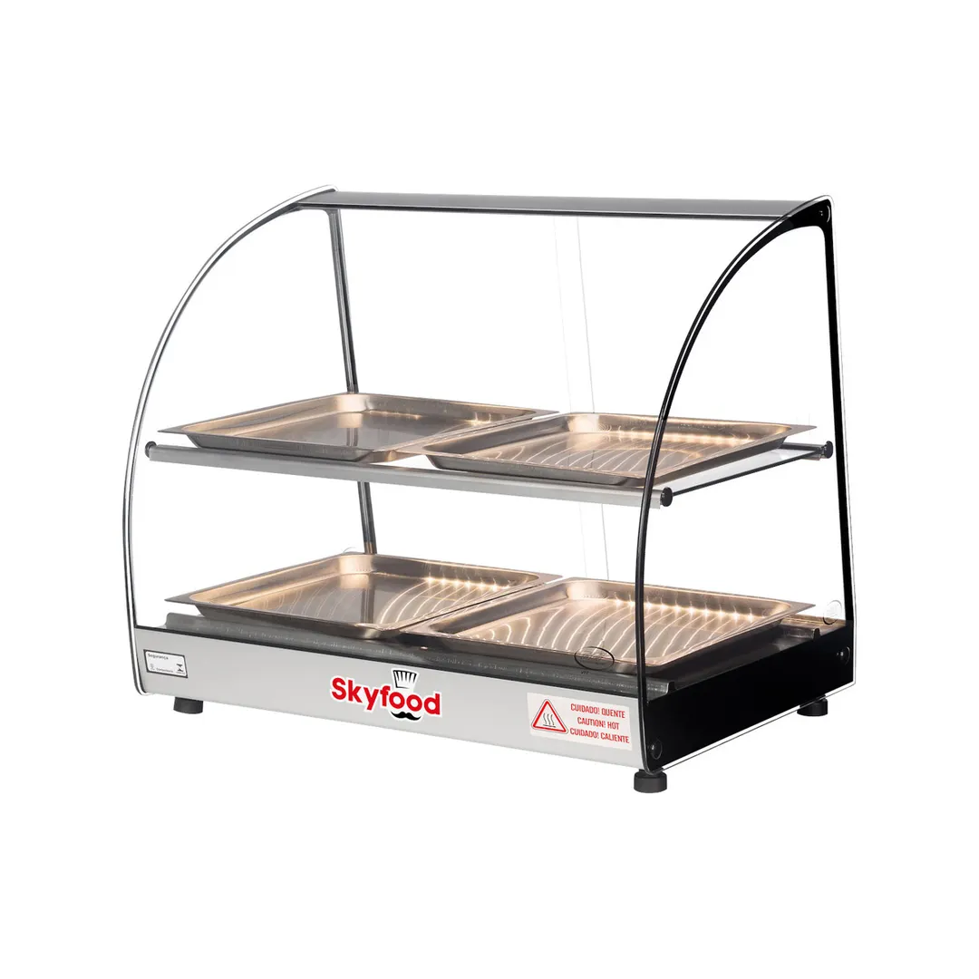 Skyfood FWD2-22-4P 22" Food Warmer Display Case with Double Shelf, (4) Pans