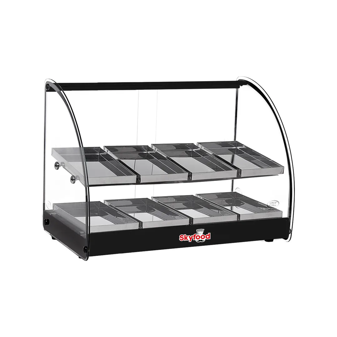 Skyfood FWD2-24BL 24" Black Color Food Warmer Display Case with Double Shelf