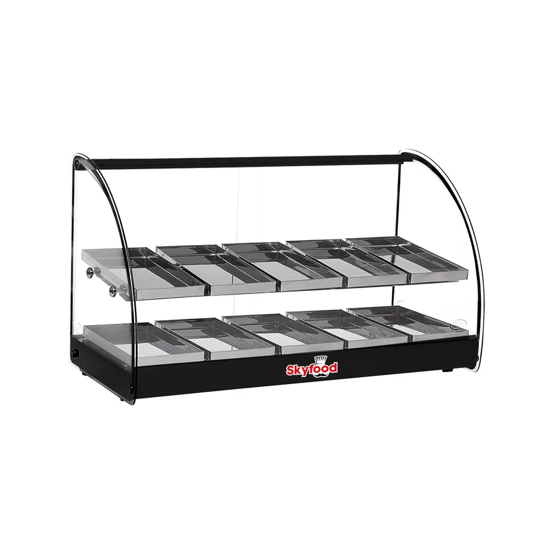 Skyfood FWD2-30BL 30" Black Color Food Warmer Display Case with Double Shelf