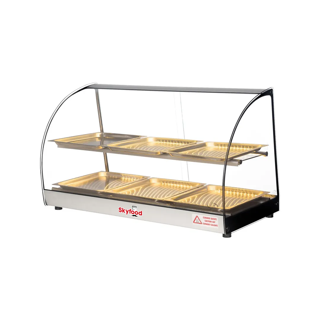 Skyfood FWD2-33-6P 33" Food Warmer Display Case with Double Shelf, (6) Pans