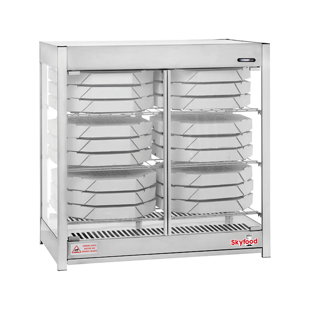 Skyfood HMC-PT 31" Pass-thru Steam Line Heated Merchandiser Cabinet with Triple Shelf