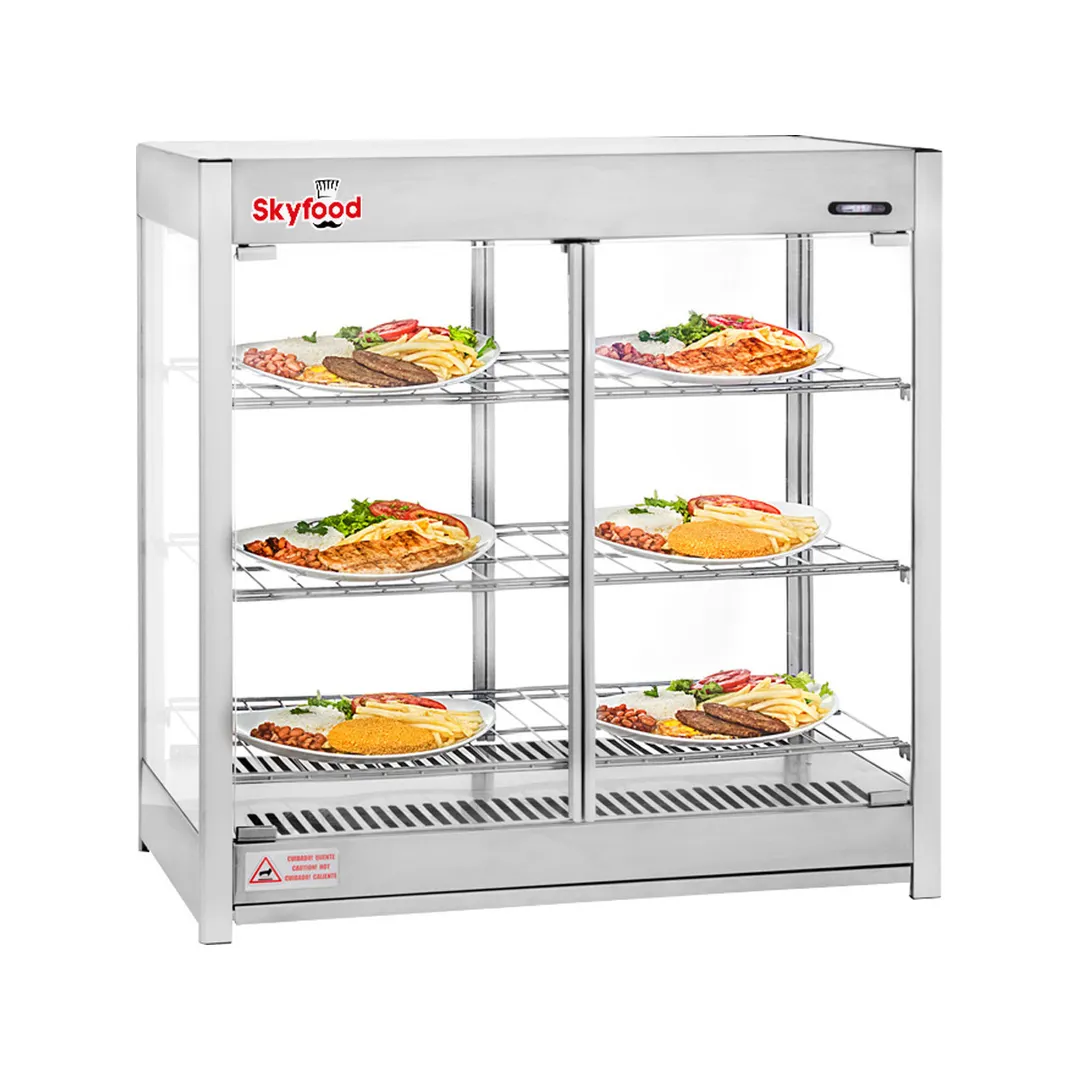 Skyfood HMC-PT 31" Pass-thru Steam Line Heated Merchandiser Cabinet with Triple Shelf