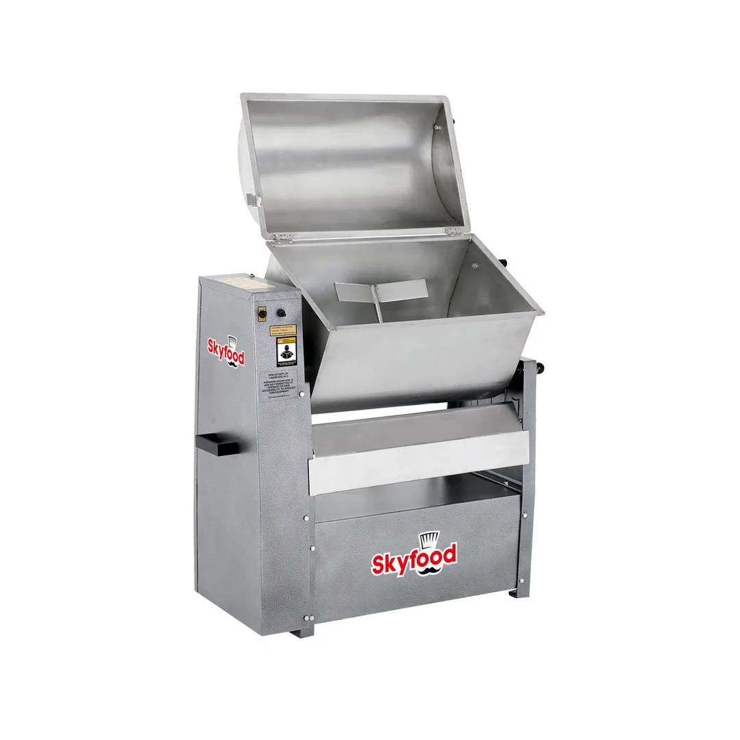 Skyfood MMS-50I Electric Meat Mixer, 110 lb Capacity, 15" Width, 1 HP, 110V, Stainless Steel, Tilting Bowl, Floor Model
