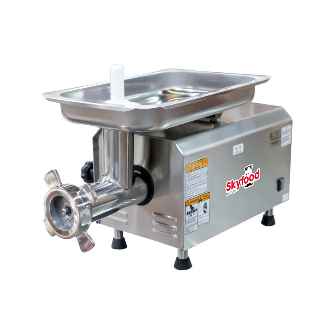 Skyfood PSE-32HD SS Countertop Meat Grinder, 990 lbs/hr, 3 HP, #32 Hub, Stainless Steel, 1/8” & 3/16” Plates