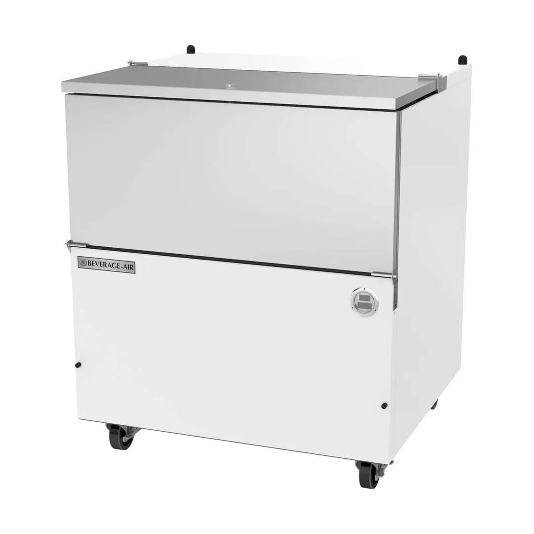 Beverage Air SM34HC-W-02 34" Single Sided Milk Cooler, Cold Wall, 8 Crates Capacity