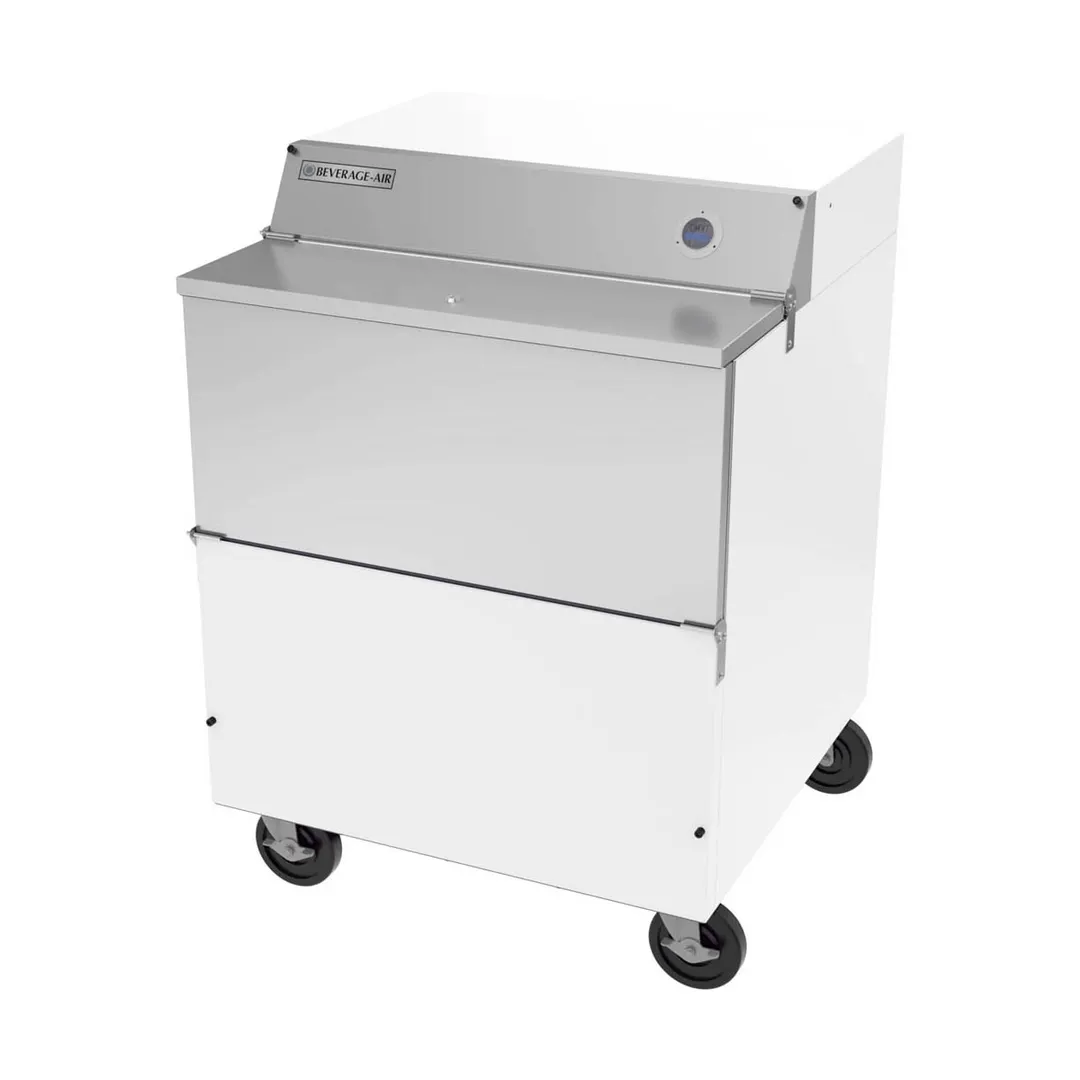 Beverage Air SMF34HC-1-W 34" Single Sided Milk Cooler, Forced Air, 8 Crates Capacity