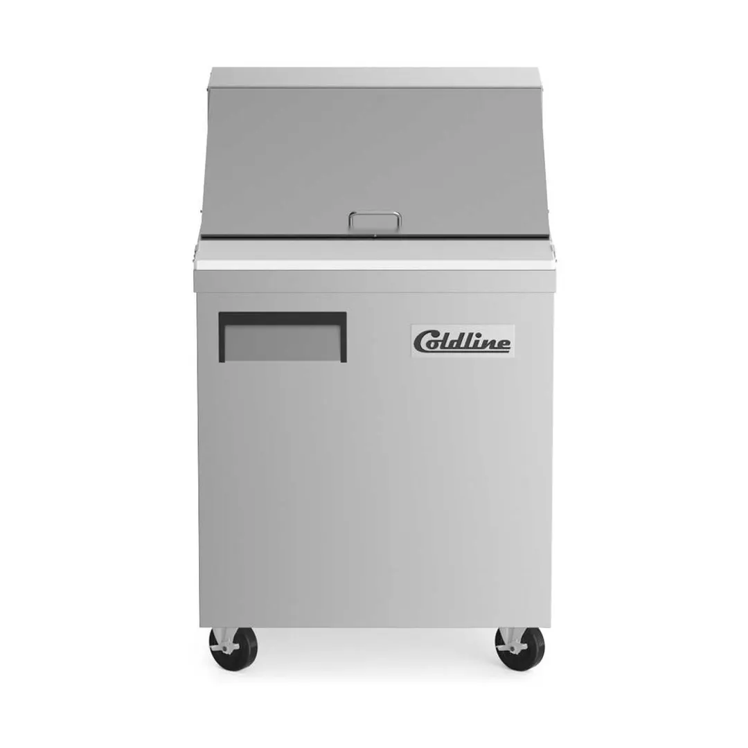 Coldline SMP27 27" 1-Door Mega Top Sandwich and Salad Prep Table, 9 Pans, Stainless Steel