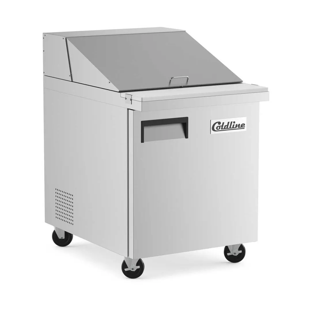 Coldline SMP27 27" 1-Door Mega Top Sandwich and Salad Prep Table, 9 Pans, Stainless Steel
