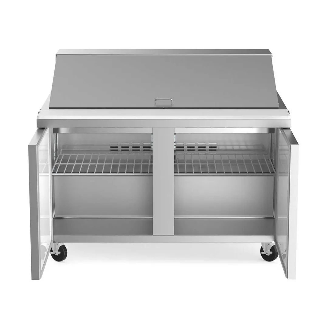 Coldline SMP48 46-4/5" 2-Door Mega Top Sandwich and Salad Prep Table, 18 Pans, Stainless Steel