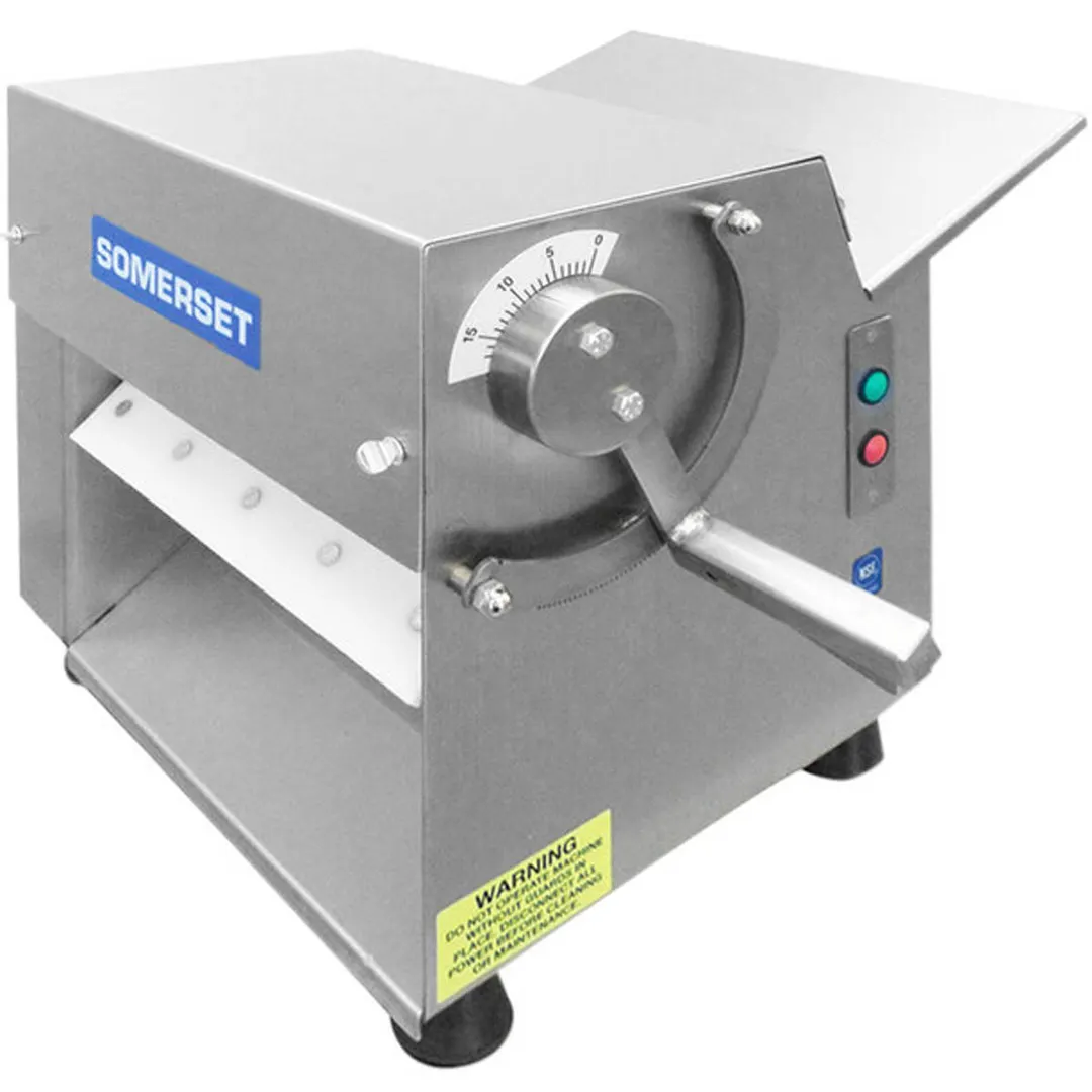 Somerset CDR-100 Countertop Single Pass Dough Sheeter, 10" Synthetic Rollers, Side Operation