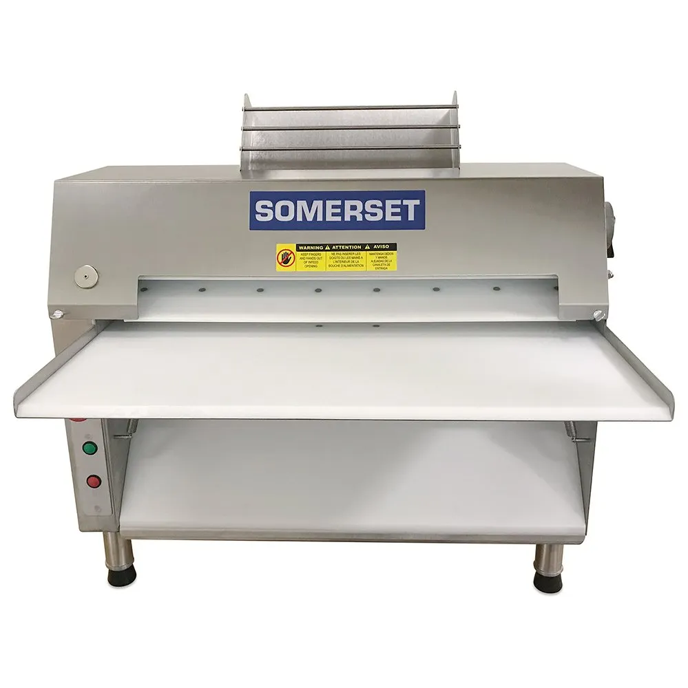 Somerset CDR-2500 Countertop Double Pass Dough Roller, 25" Synthetic Non-Stick Rollers, Side Operation