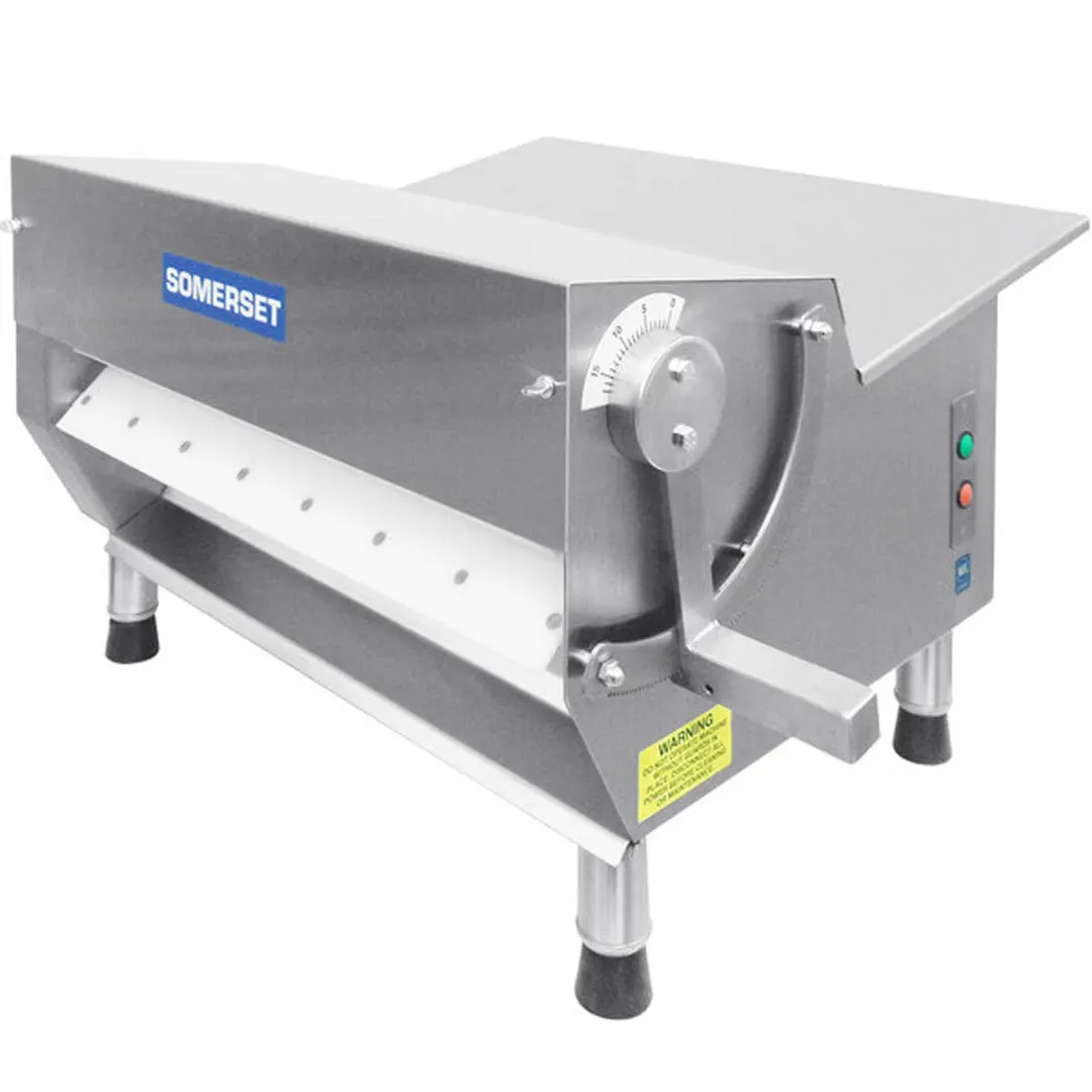 Somerset CDR-300 Countertop Single Pass Dough Sheeter, 15" Synthetic Rollers, Side Operation