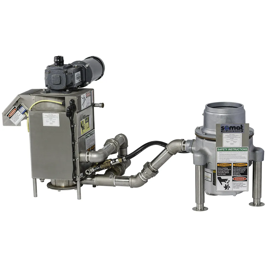 Somat MP4/B5+BUILDUP Mini Press with Grinder, 700 Lbs Waste Per Hour / 208-460V