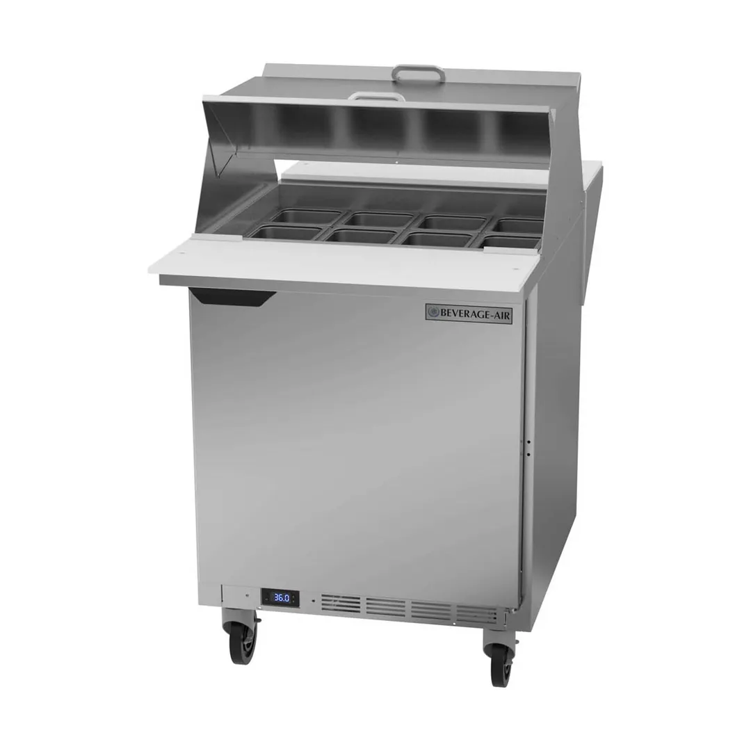 Beverage Air SPE27HC-12M-B-DS 27" Mega Top Sandwich/Salad Prep Table w/ 1 Door, 12 Pans, 6.9 cu. ft.