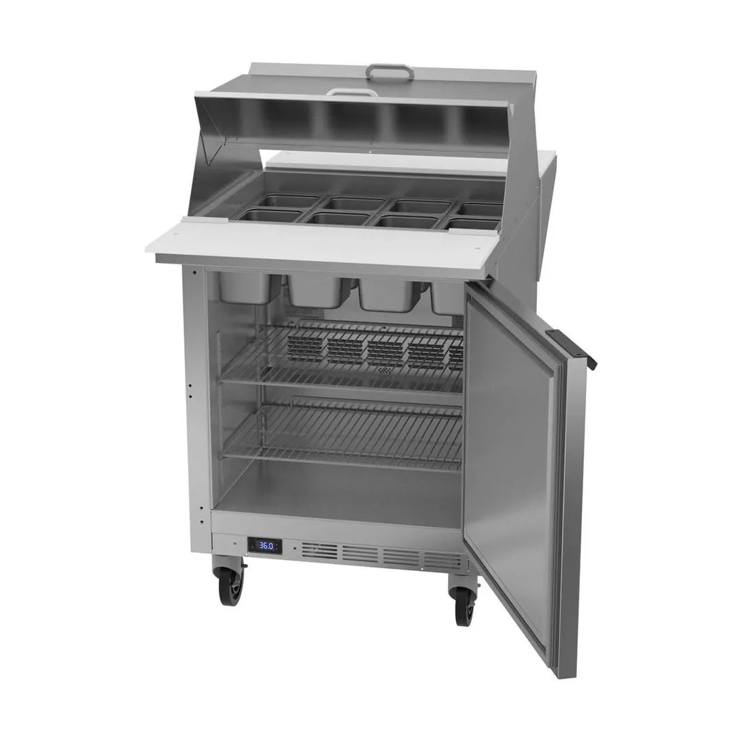 Beverage Air SPE27HC-12M-B-DS 27" Mega Top Sandwich/Salad Prep Table w/ 1 Door, 12 Pans, 6.9 cu. ft.