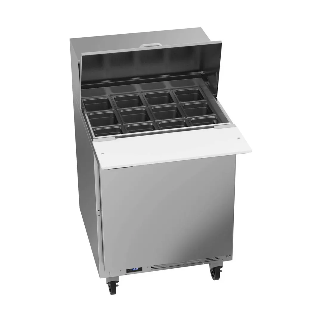 Beverage Air SPE27HC-12M-B 27" Mega Top Sandwich/Salad Prep Table w/ 1 Door, 12 Pans, 6.9 cu. ft.