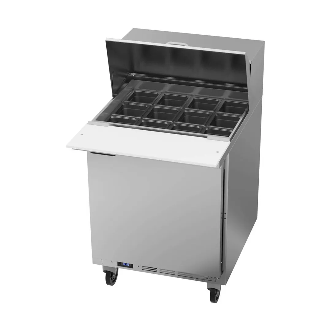 Beverage Air SPE27HC-12M-B 27" Mega Top Sandwich/Salad Prep Table w/ 1 Door, 12 Pans, 6.9 cu. ft.