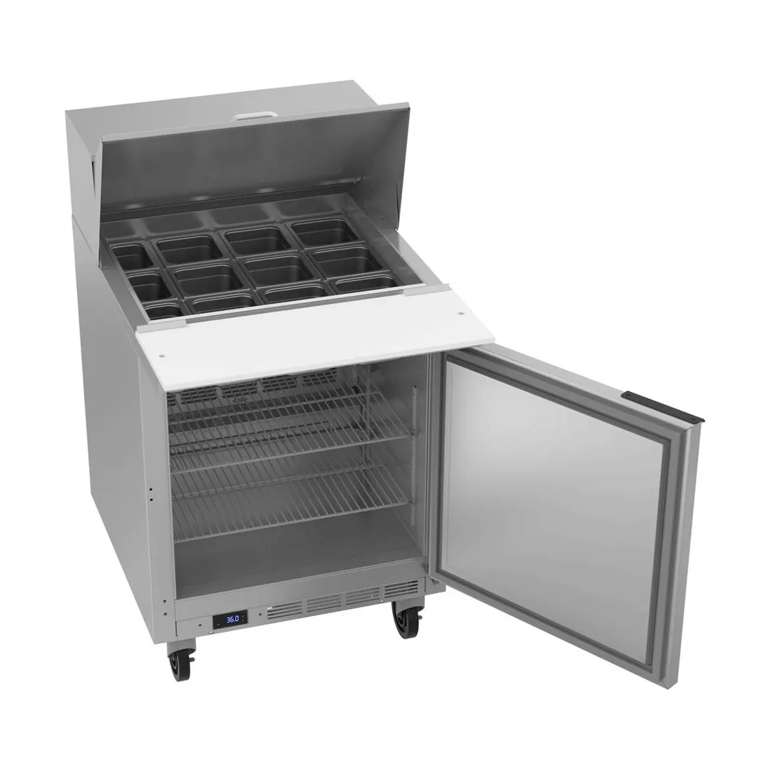Beverage Air SPE27HC-12M 27" Mega Top Sandwich/Salad Prep Table w/ 1 Door, 12 Pans, 6.75 cu. ft.