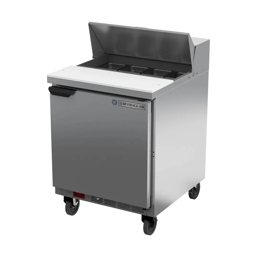 Beverage Air SPE27HC-B 27" One Section Sandwich/Salad Prep Table w/ 1 Door, 8 pans, 6.9 cu. ft.