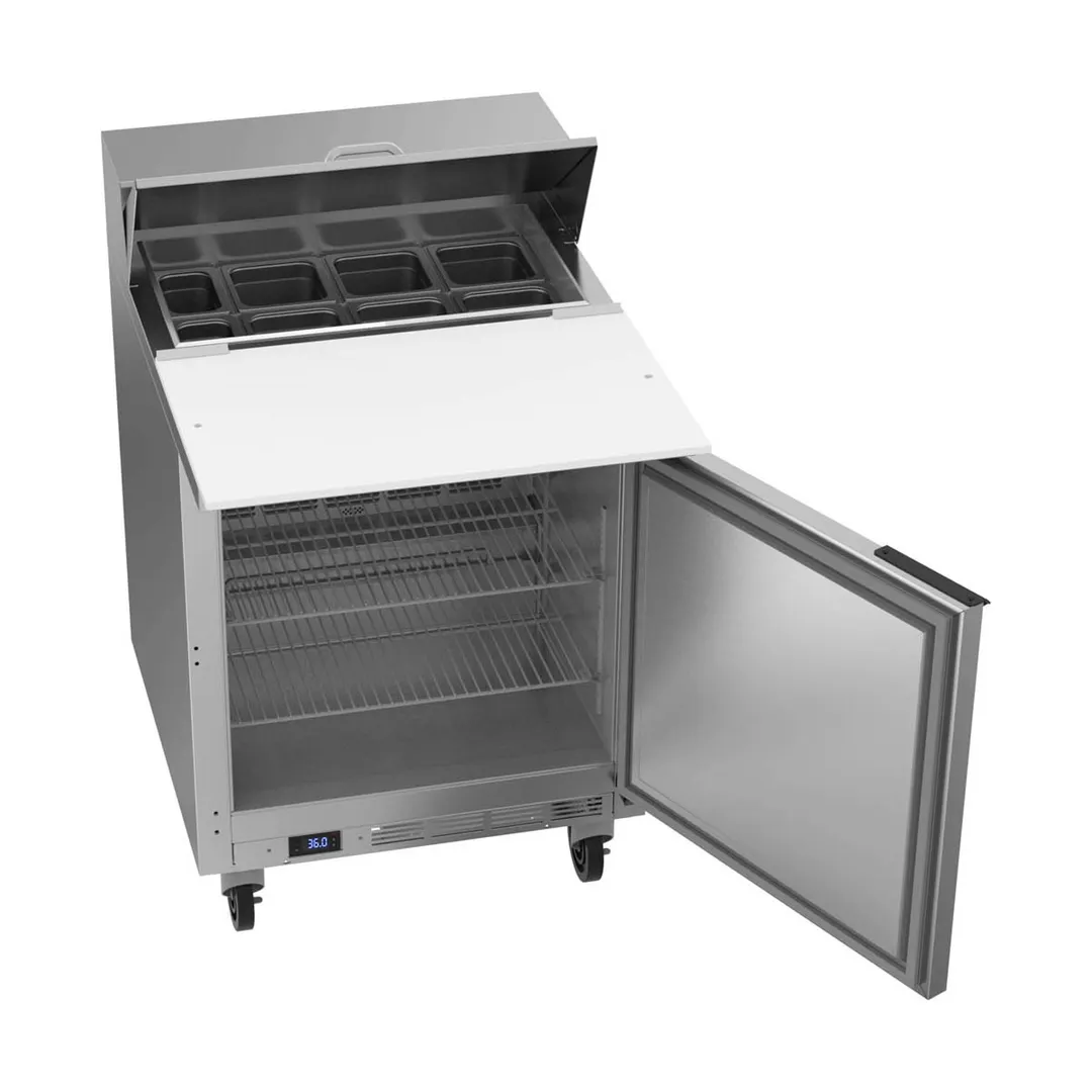Beverage Air SPE27HC-C 27" One Section Sandwich/Salad Prep Table w/ 1 Door, 8 pans, 6.75 cu. ft.