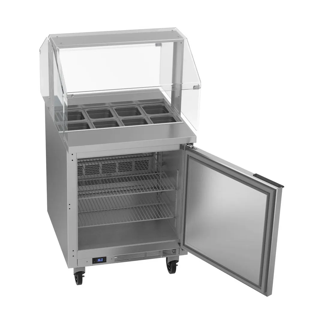 Beverage Air SPE27HC-SNZ 27" One Section Sandwich/Salad Prep Table w/ 1 Door, 8 pans, 6.75 cu. ft.