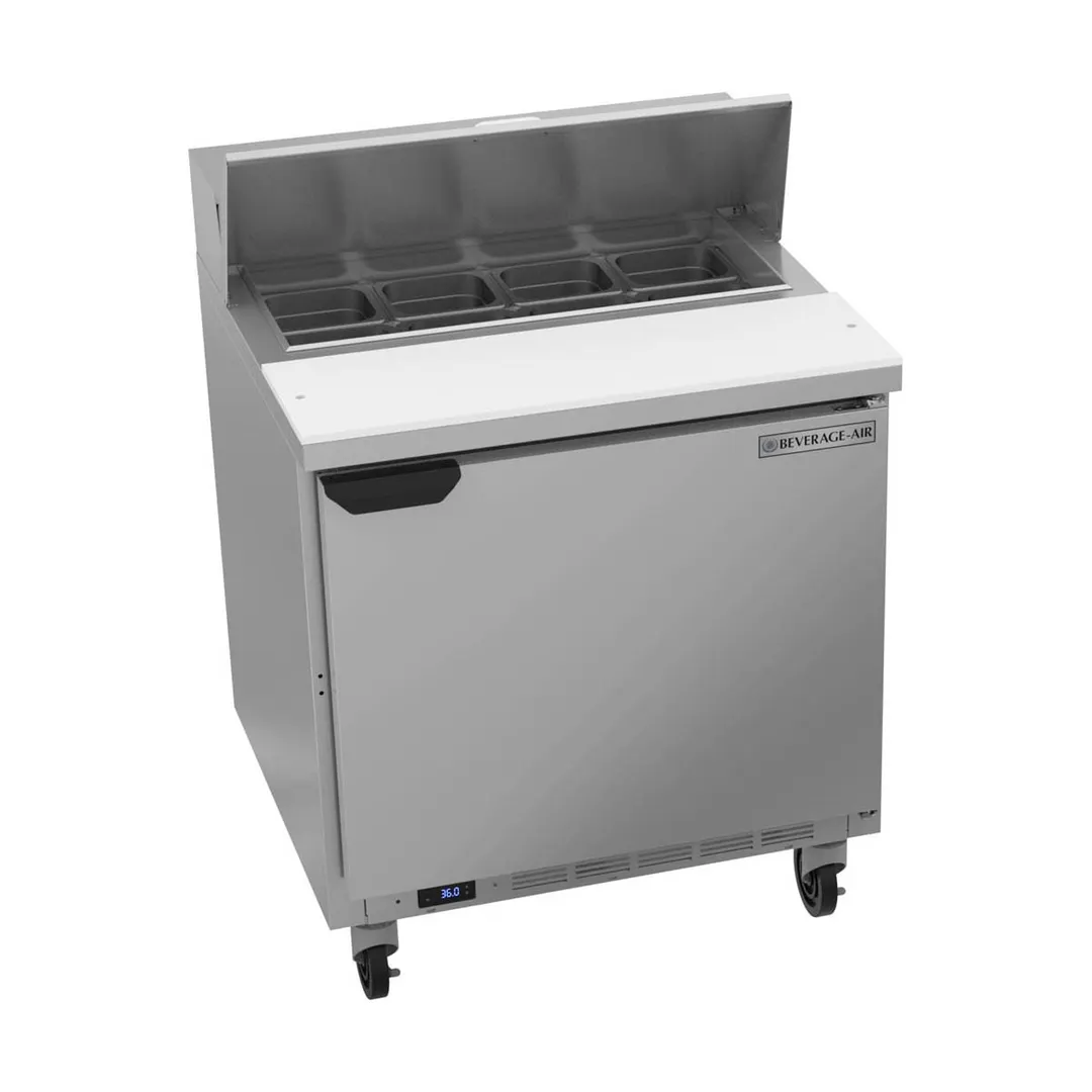 Beverage Air SPE32HC-08 32" One Section Sandwich/Salad Prep Table w/ 1 Door, 8 pans, 8 cu. ft.