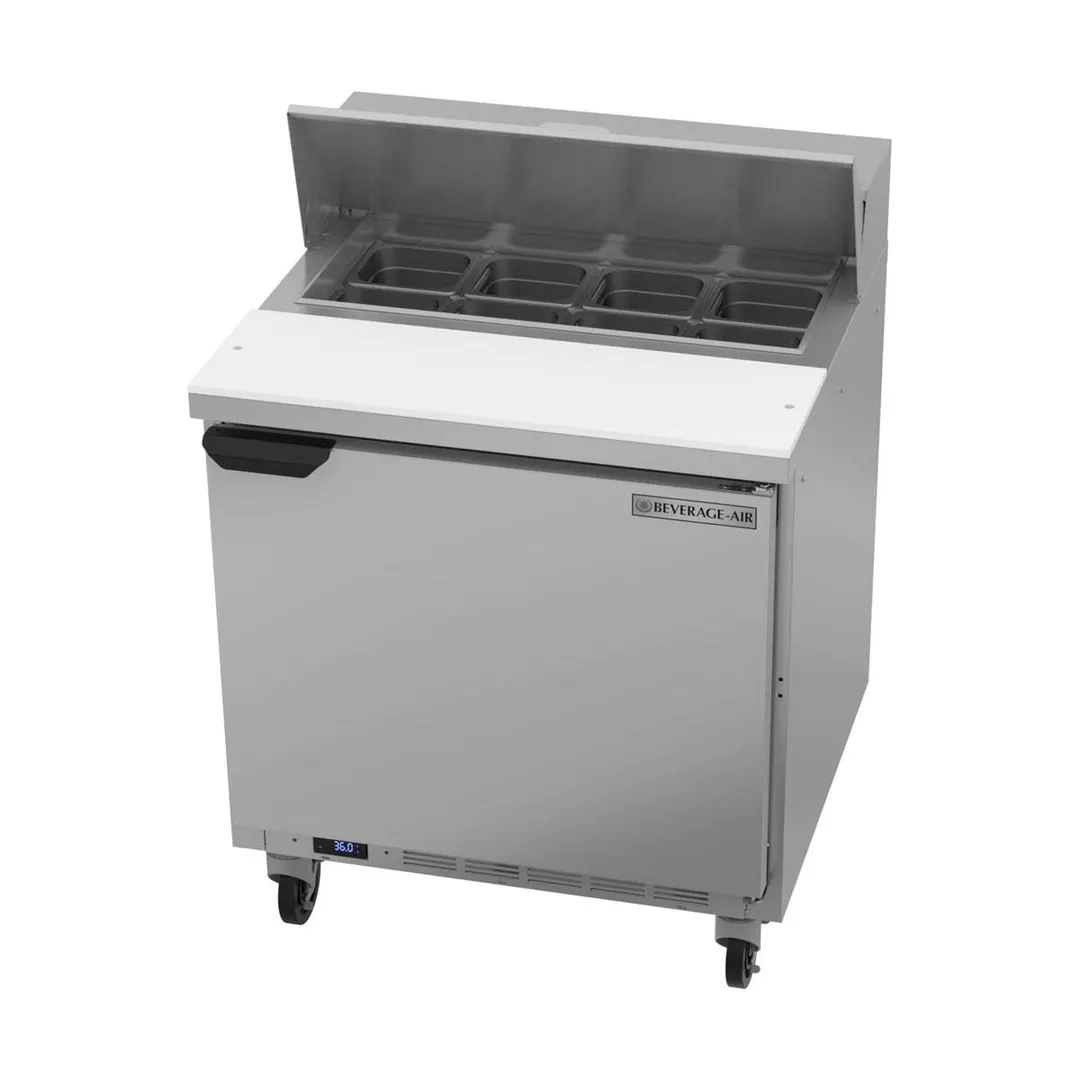 Beverage Air SPE32HC-08 32" One Section Sandwich/Salad Prep Table w/ 1 Door, 8 pans, 8 cu. ft.