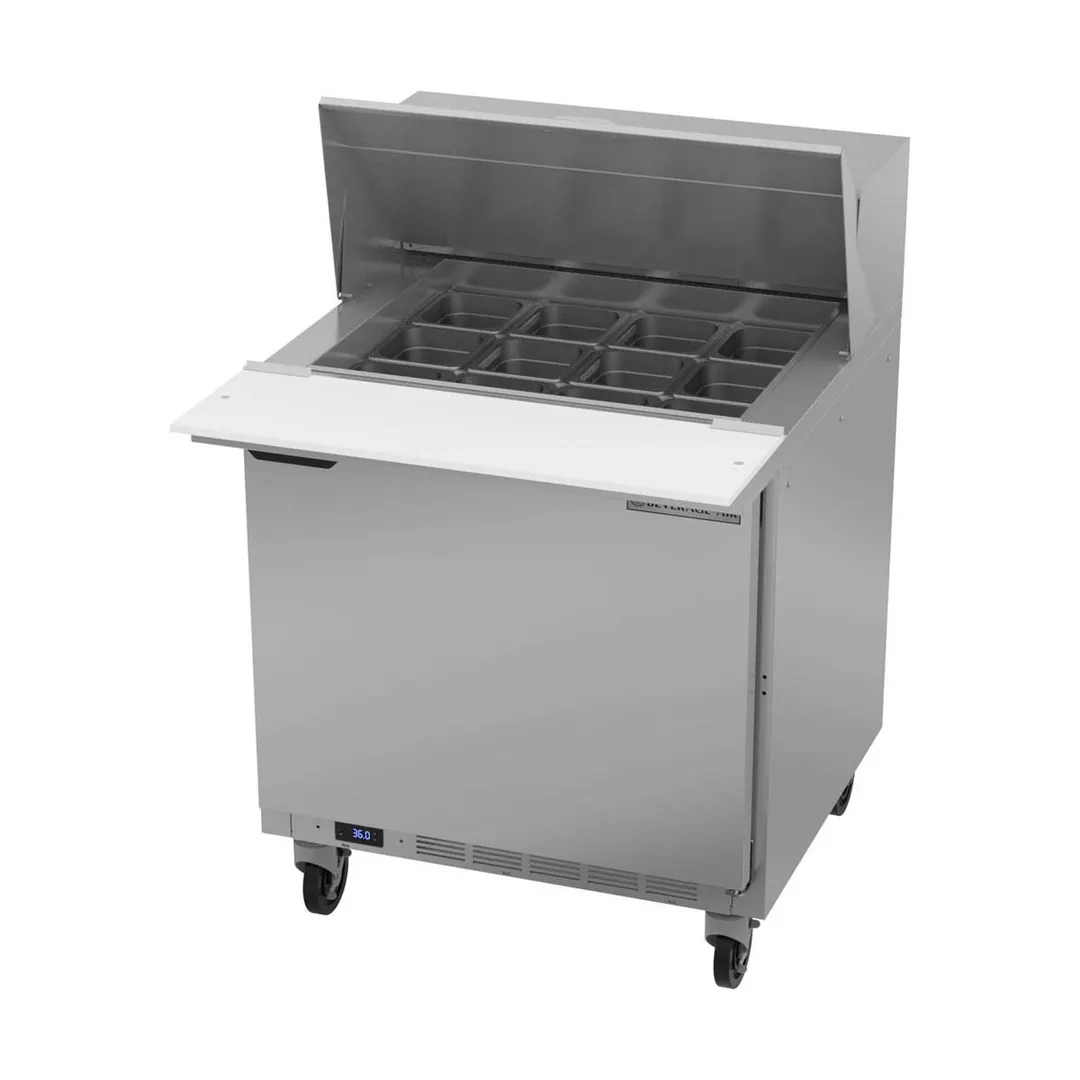 Beverage Air SPE32HC-12M 32" Mega Top Sandwich/Salad Prep Table w/ 1 Door, 12 Pans, 8 cu. ft.