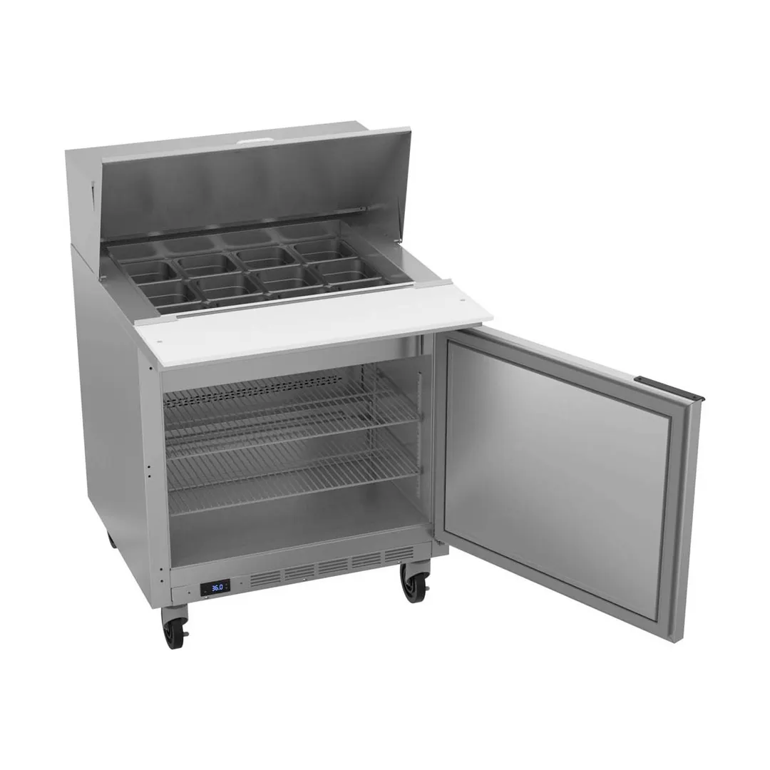 Beverage Air SPE32HC-12M 32" Mega Top Sandwich/Salad Prep Table w/ 1 Door, 12 Pans, 8 cu. ft.
