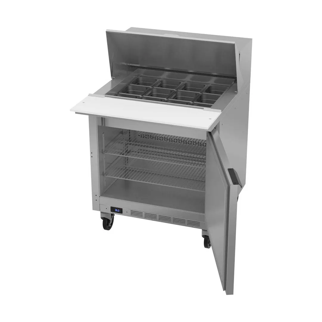 Beverage Air SPE32HC-12M 32" Mega Top Sandwich/Salad Prep Table w/ 1 Door, 12 Pans, 8 cu. ft.