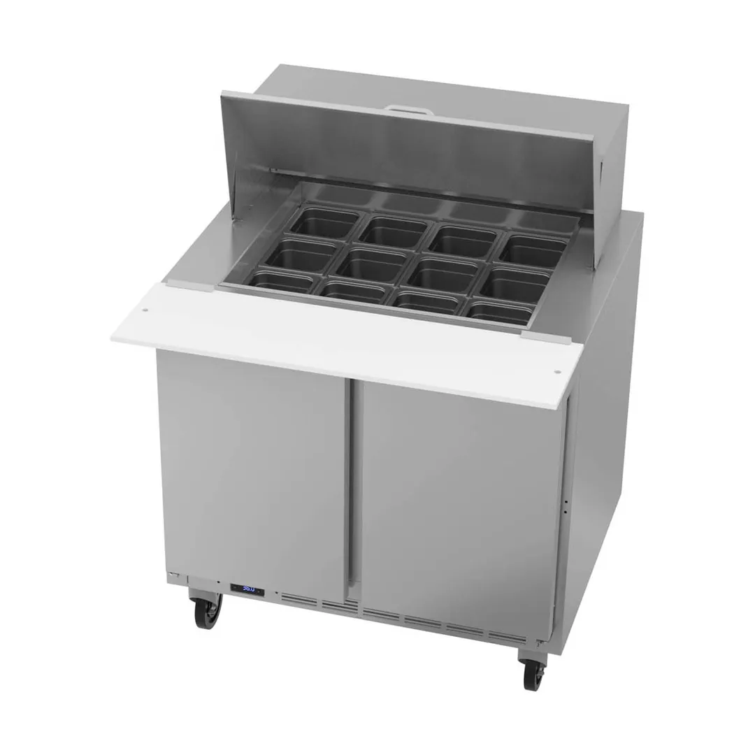 Beverage Air SPE36HC-12M 36" Mega Top Sandwich/Salad Prep Table w/ 2 Doors, 12 Pans, 10 cu. ft.