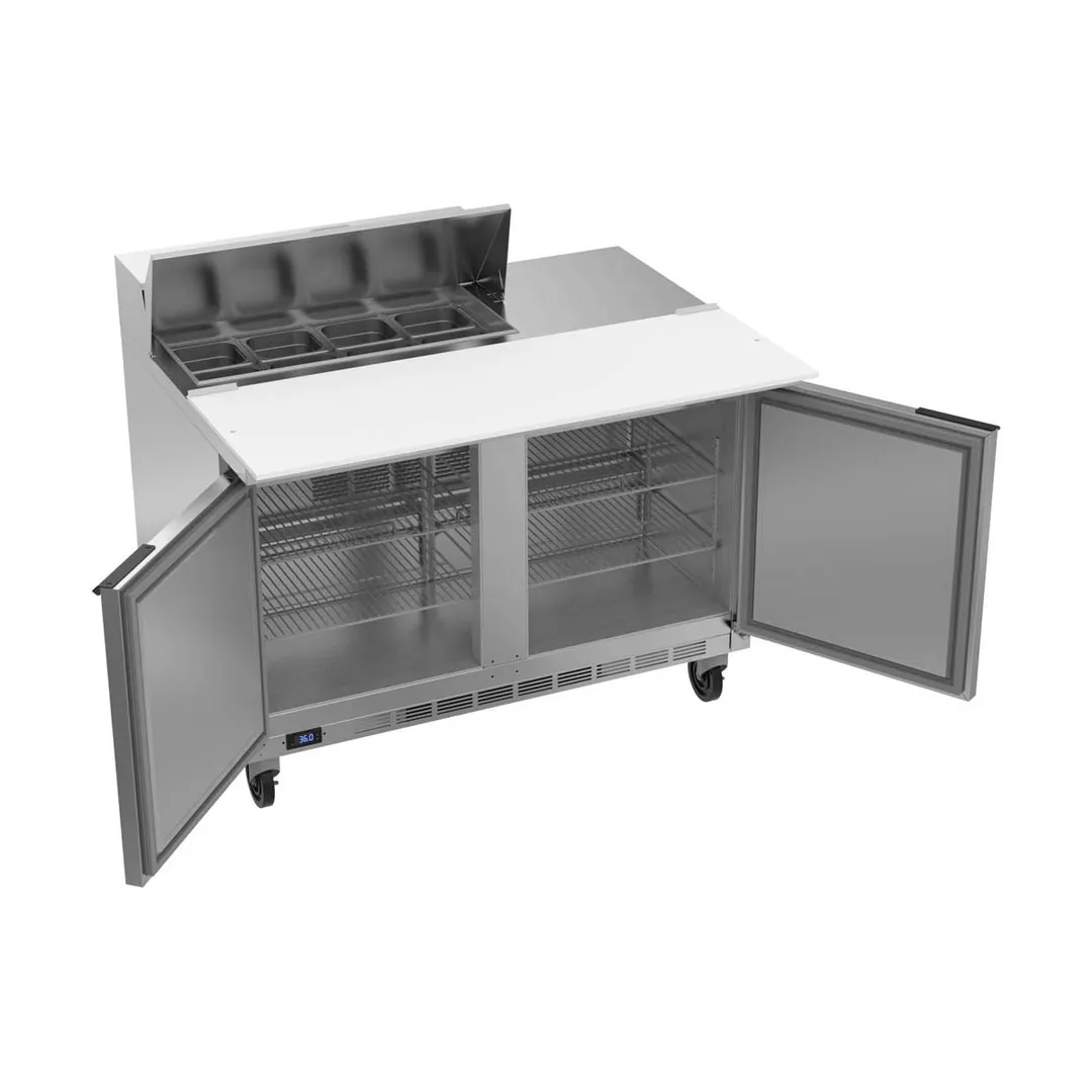 Beverage Air SPE48HC-08C 48" Two Section Sandwich/Salad Prep Table w/ 2 Doors, 8 pans, 13 cu. ft.