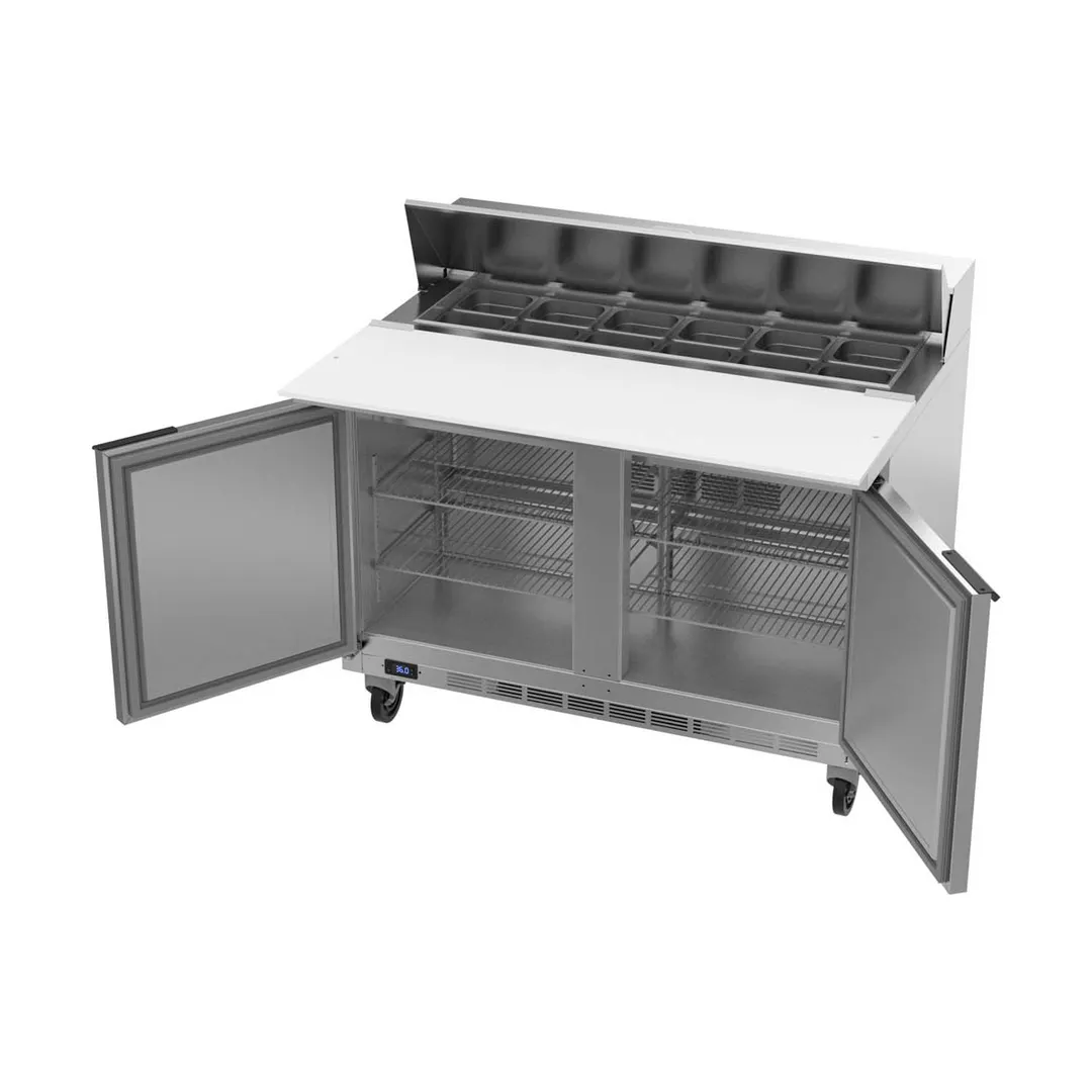 Beverage Air SPE48HC-12C 48" Two Section Sandwich/Salad Prep Table w/ 2 Doors, 12 pans, 13 cu. ft.