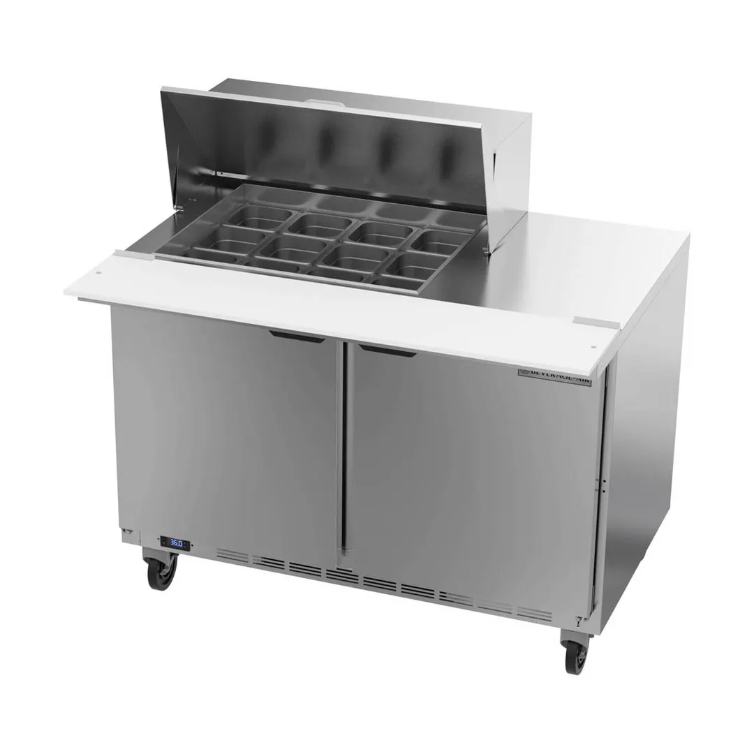 Beverage Air SPE48HC-12M 48" Mega Top Sandwich/Salad Prep Table w/ 2 Doors, 12 Pans, 13 cu. ft.