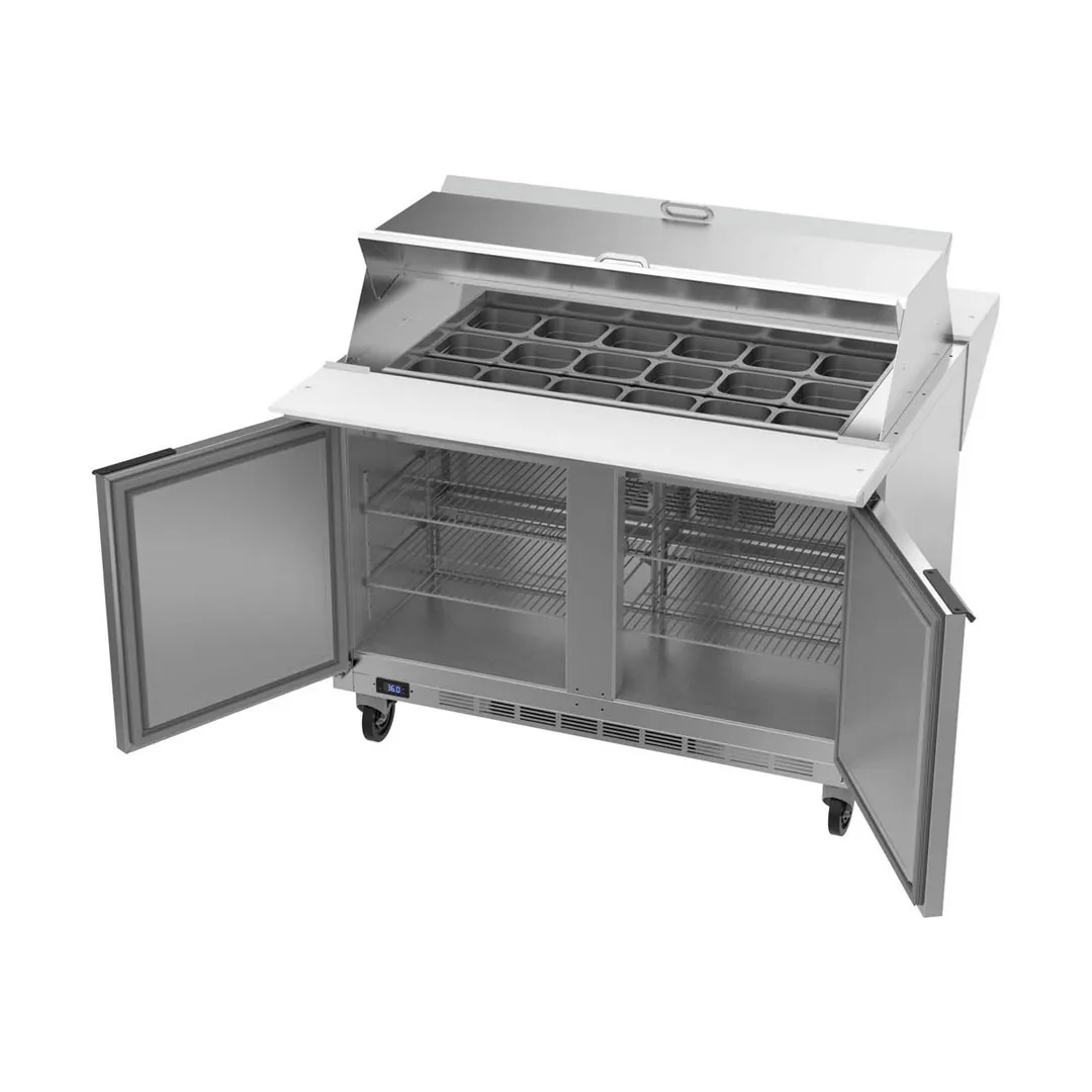 Beverage Air SPE48HC-18M-DS 48" Mega Top Sandwich/Salad Prep Table w/ 2 Doors, 18 Pans, 13 cu. ft.