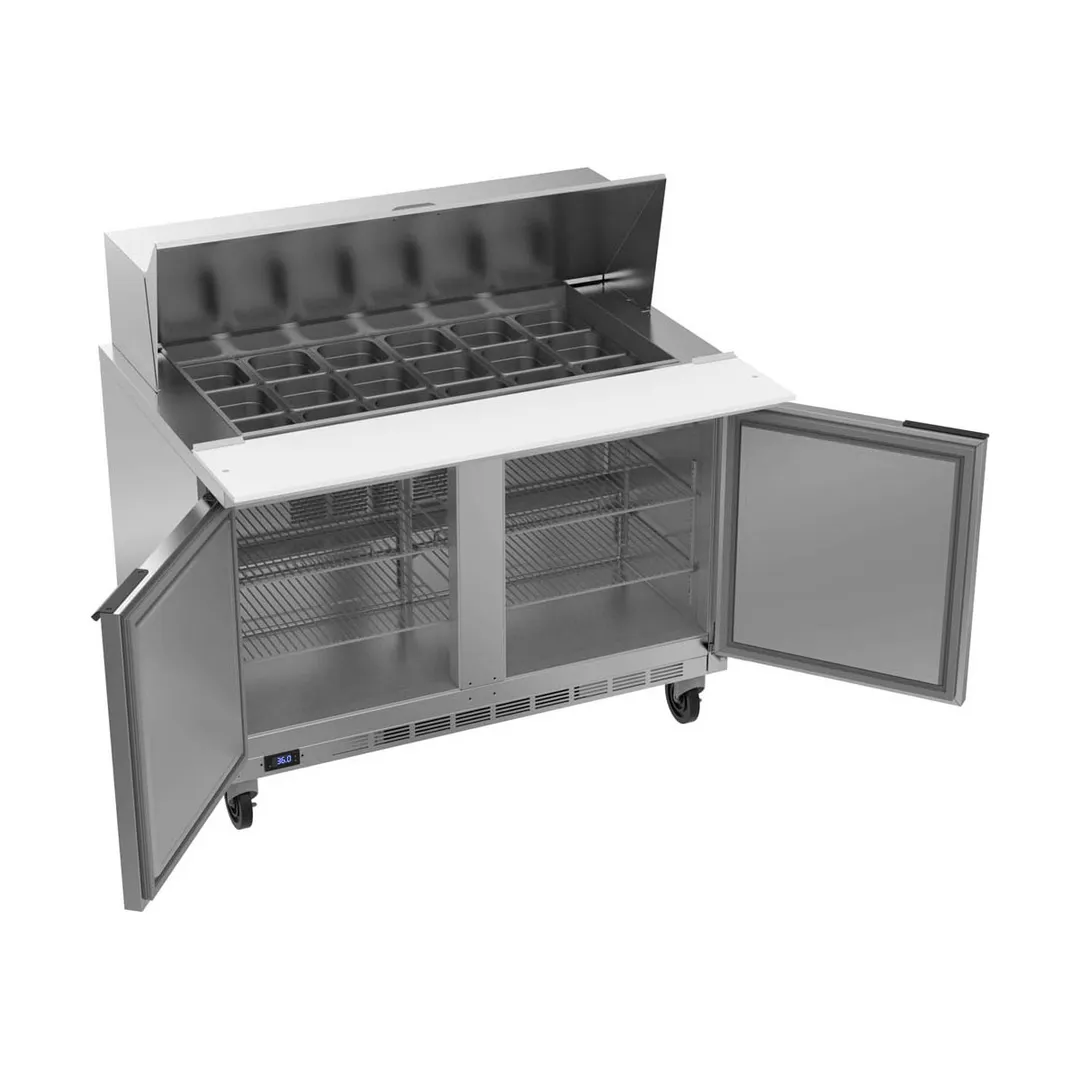 Beverage Air SPE48HC-18M 48" Mega Top Sandwich/Salad Prep Table w/ 2 Doors, 18 Pans, 13 cu. ft.
