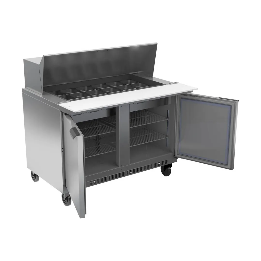 Beverage Air SPE48HC-18M 48" Mega Top Sandwich/Salad Prep Table w/ 2 Doors, 18 Pans, 13 cu. ft.